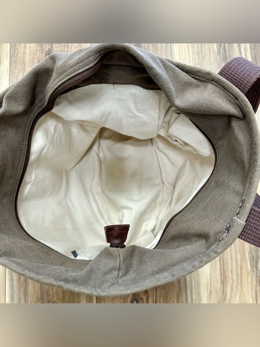 Duluth Trading Co. Canvas Tote Bag Zip Multipocket Brown - Picture 10 of 15